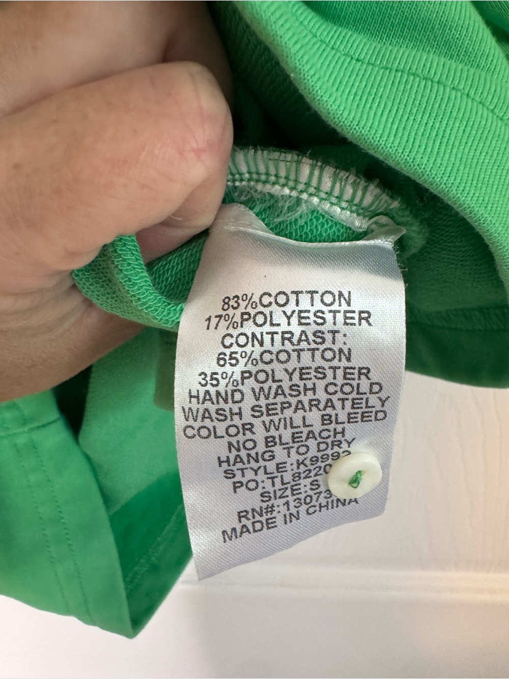Umgee Bright Green Puff Sleeve Polo with Striped Ruffle Collar - Picture 6 of 6